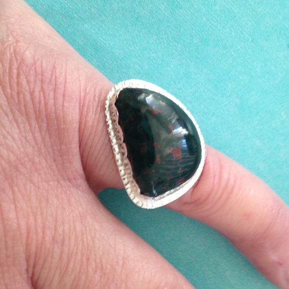 Designs By Lori~DBL Jewelry - PRICE 💦 14 Ct Bloodstone Ring Handmade